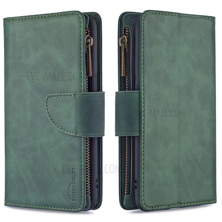 Zipper Pocket Detachable 2-in-1 Leather Wallet Stand Case for iPhone XS Max 6.5 inch - Green-4
