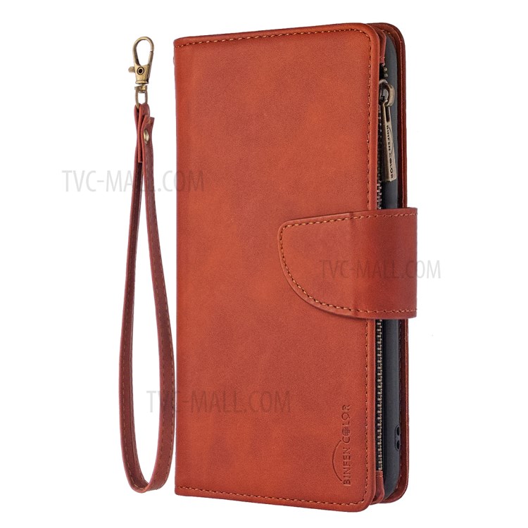 Zipper Pocket Detachable 2-in-1 Leather Wallet Stand Case for iPhone XS Max 6.5 inch - Brown-3