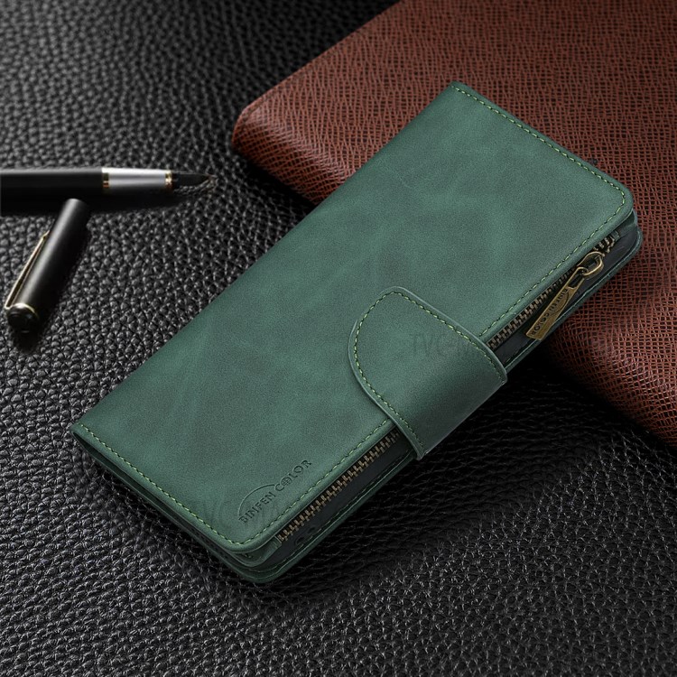 Zipper Pocket Detachable 2-in-1 Leather Wallet Stand Case for iPhone 11 Pro 5.8 inch - Green-8