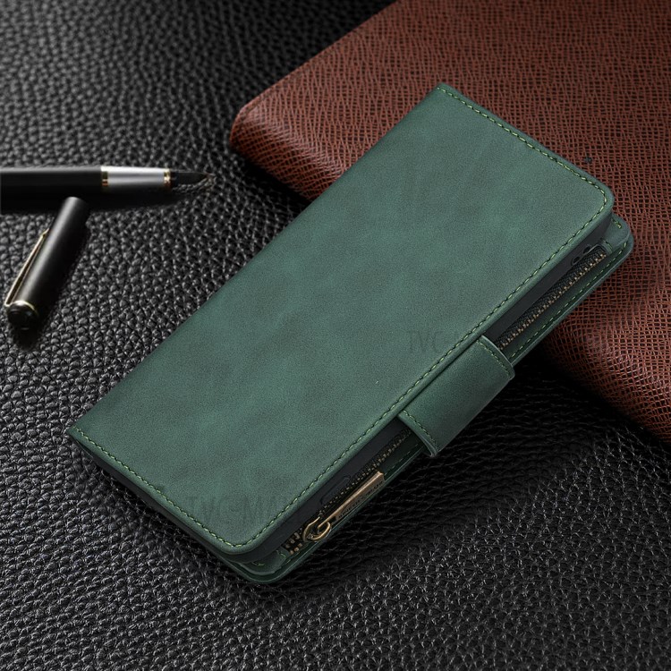 Zipper Pocket Detachable 2-in-1 Leather Wallet Stand Case for iPhone 11 Pro 5.8 inch - Green-9
