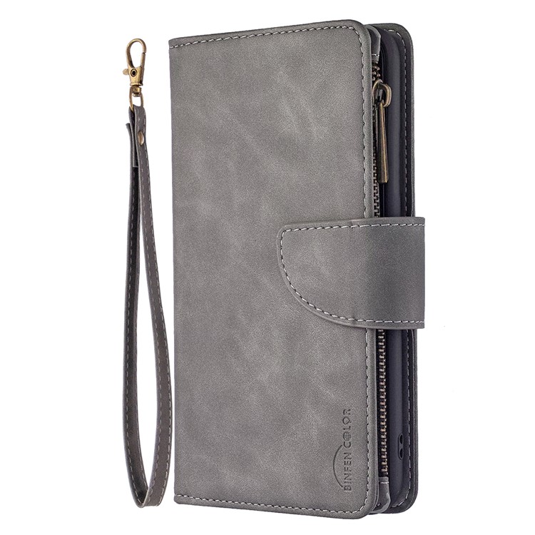 Poche À Glissière Amovible 2-en-1 Cuir Boîtier De Support De Porte-monnaie Pour Iphone Soi (2ème Génération) / 8/7 - Gris-3