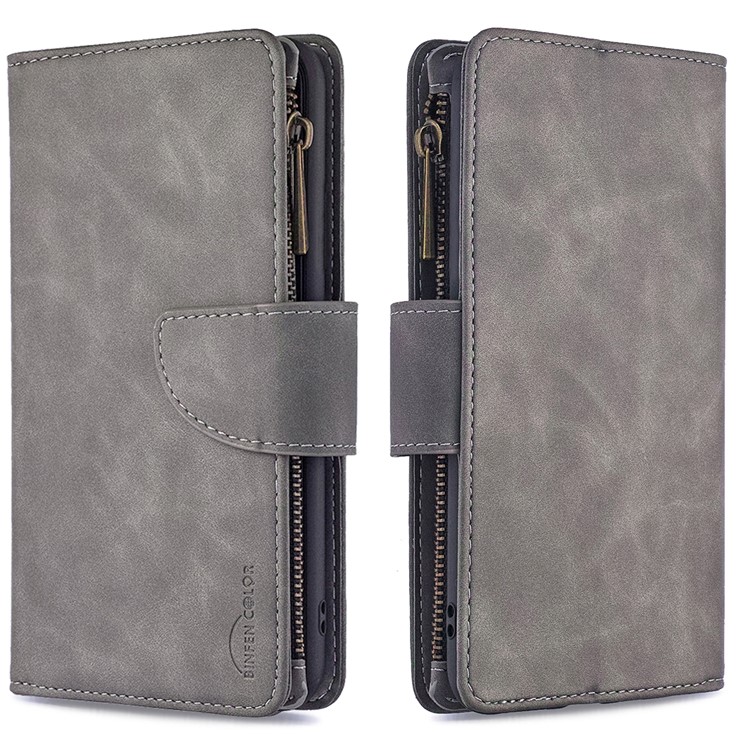 Poche À Glissière Amovible 2-en-1 Cuir Boîtier De Support De Porte-monnaie Pour Iphone Soi (2ème Génération) / 8/7 - Gris-4