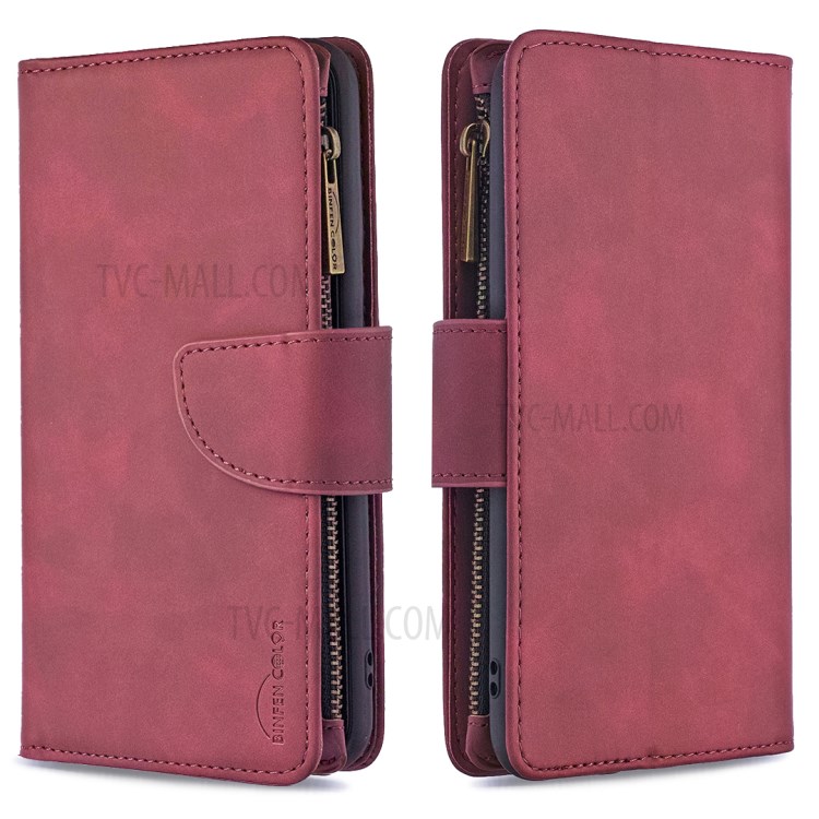 Zipper Pocket Detachable 2-in-1 Leather Wallet Stand Case for iPhone SE (2nd Generation)/8/7 - Red-4