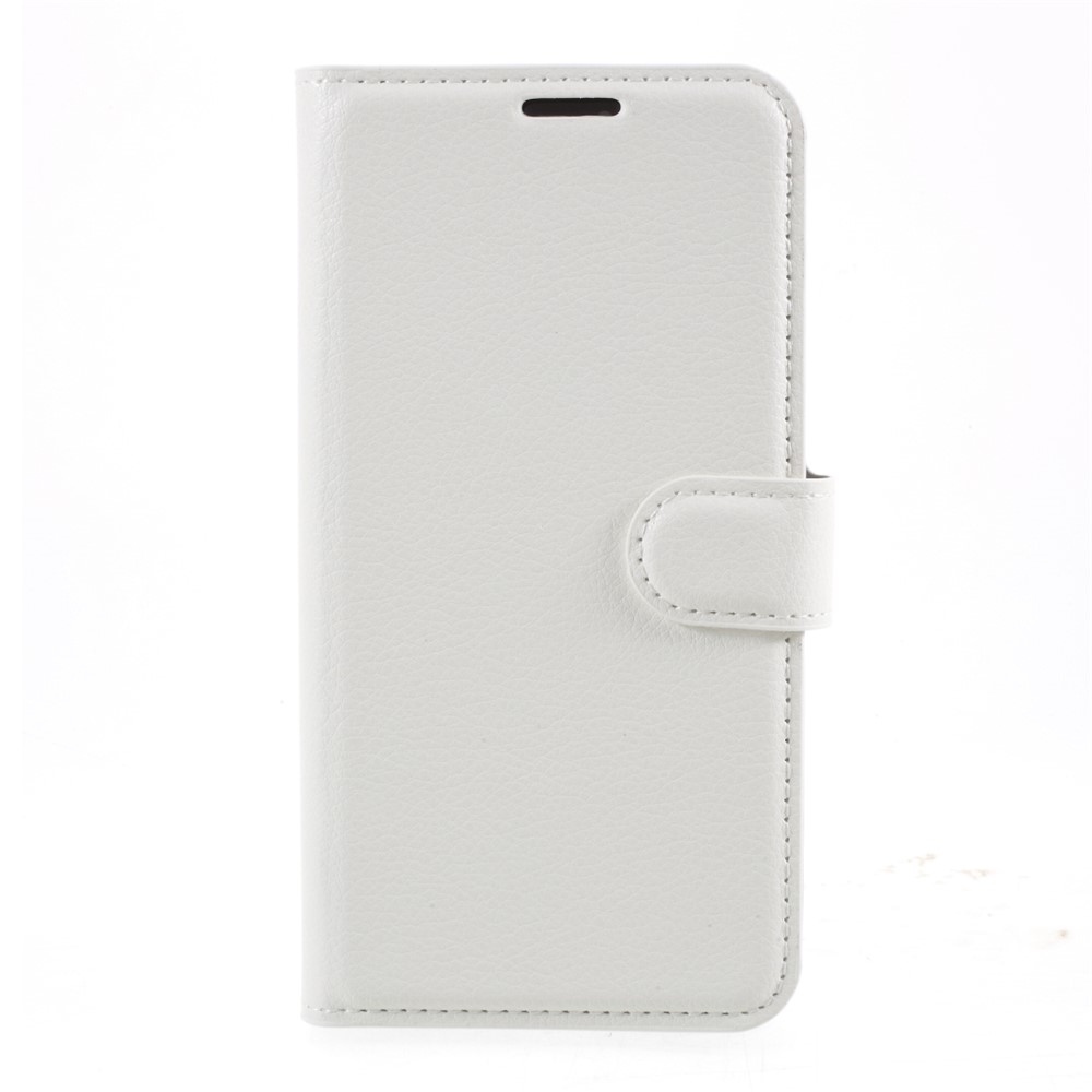 Litchi Surface Shell Leather Case with Stand for iPhone 12 Max 6.1 inch - White-1