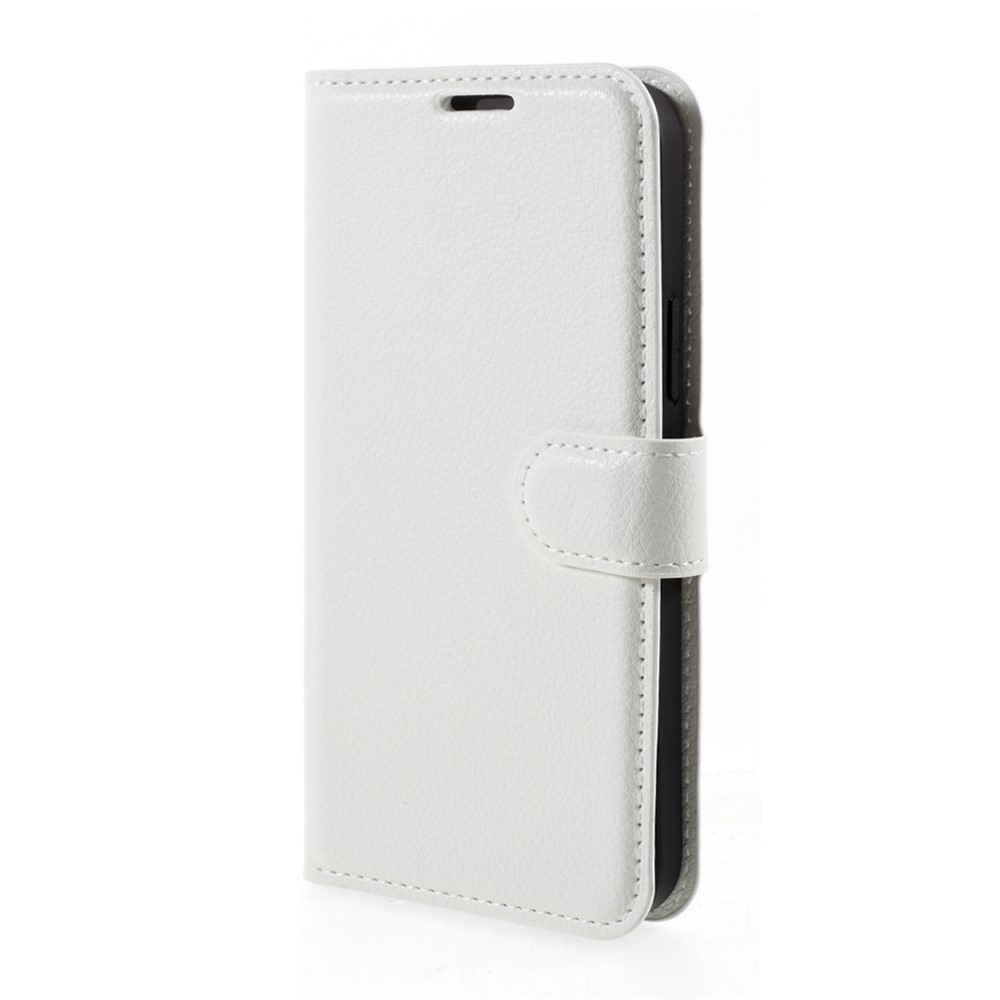 Litchi Surface Shell Leather Case with Stand for iPhone 12 Max 6.1 inch - White-2
