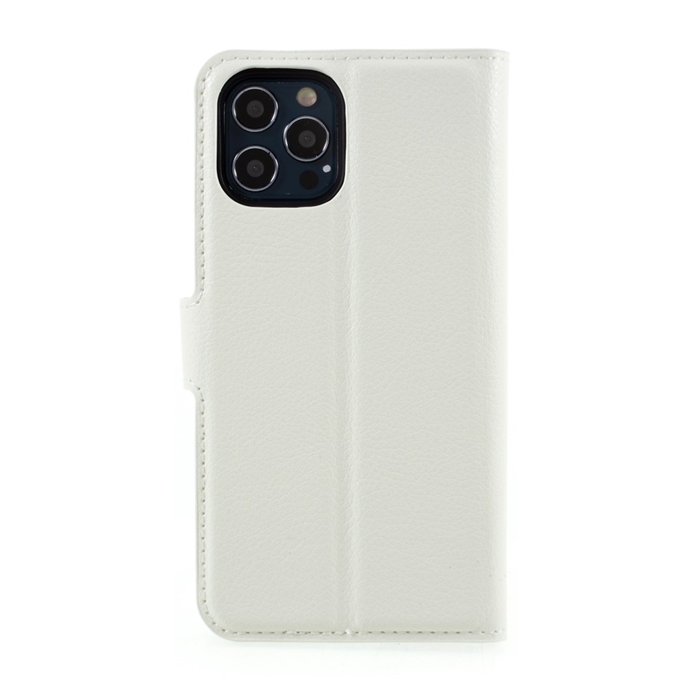 Litchi Surface Shell Leather Case with Stand for iPhone 12 Max 6.1 inch - White-3