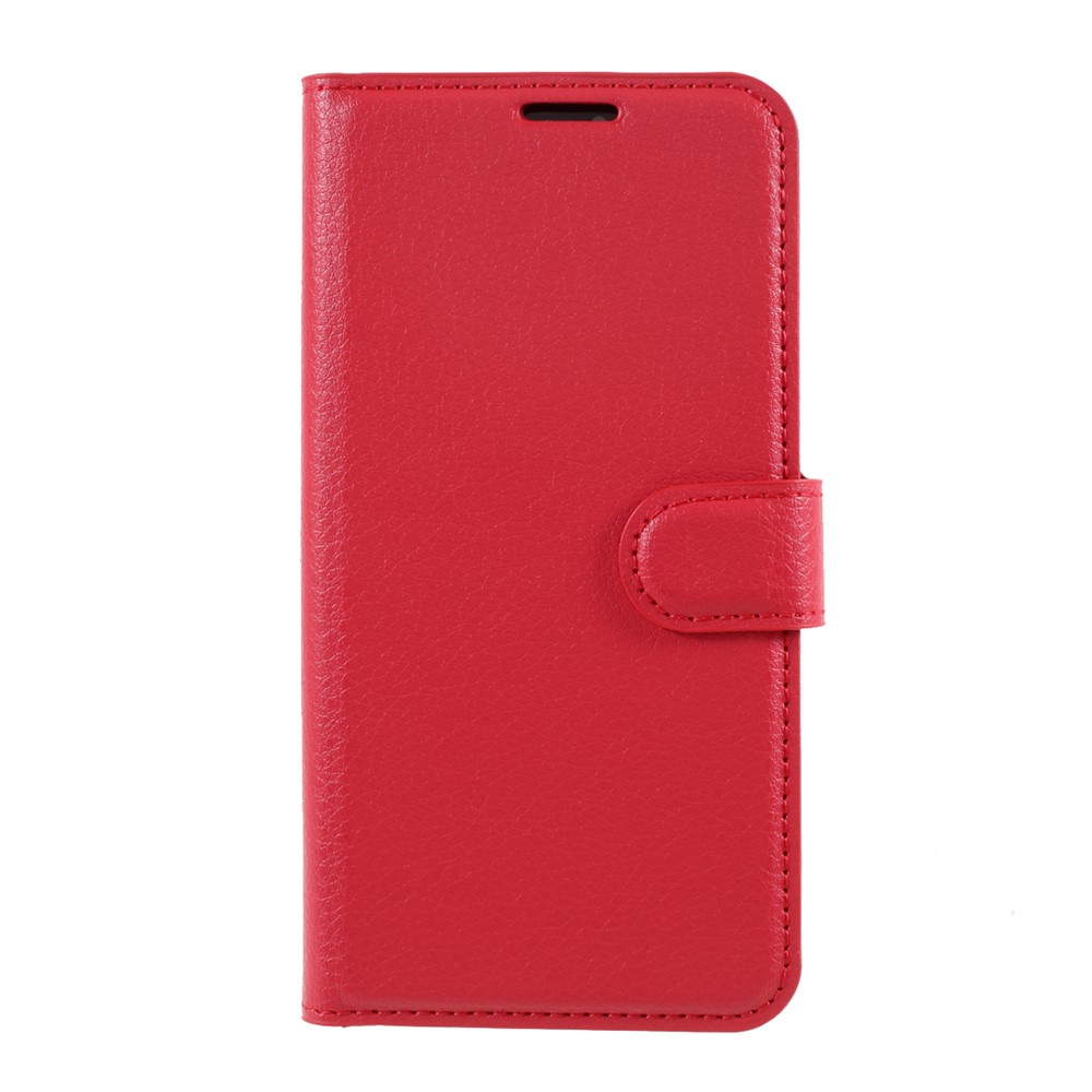 Litchi Surface Shell Leather Case with Stand for iPhone 12 Max 6.1 inch - Red-1