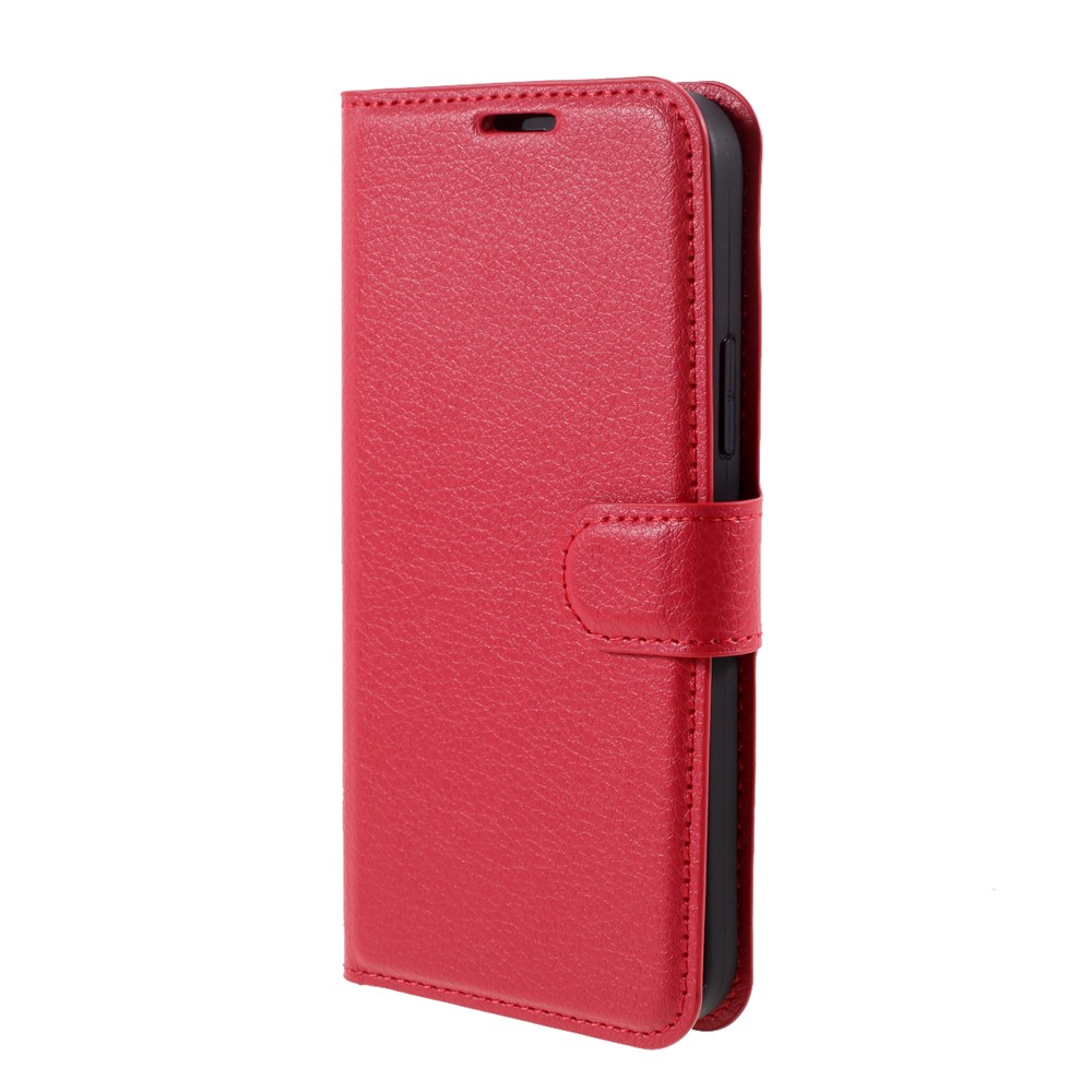 Litchi Surface Shell Leather Case with Stand for iPhone 12 Max 6.1 inch - Red-2