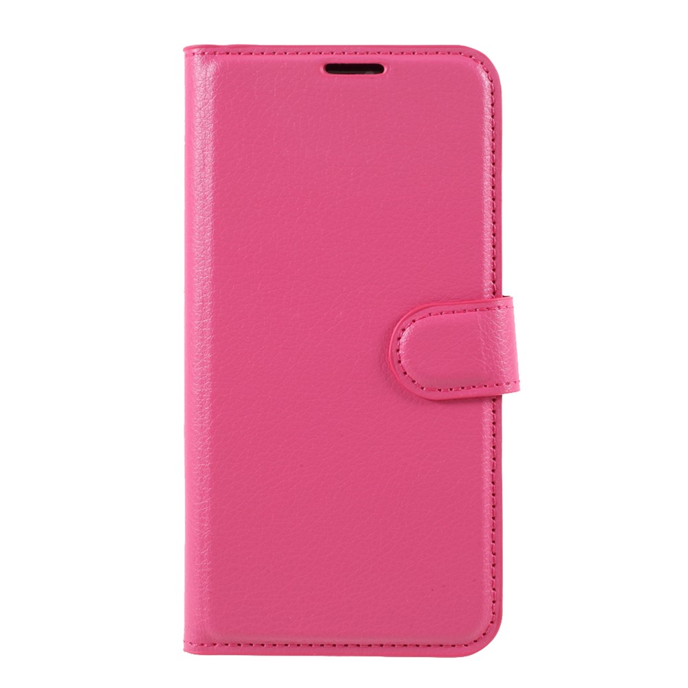 Litchi Surface Shell Leather Case with Stand for iPhone 12 Max 6.1 inch - Rose-1