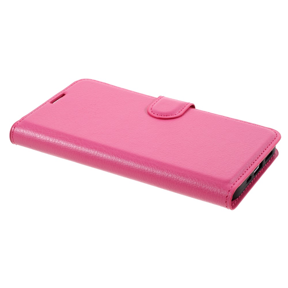Litchi Surface Shell Leather Case with Stand for iPhone 12 Max 6.1 inch - Rose-4