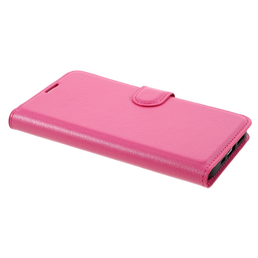 Litchi Surface Shell Leather Case with Stand for iPhone 12 Pro/12 Mobile Phone Accessories - Rose-4