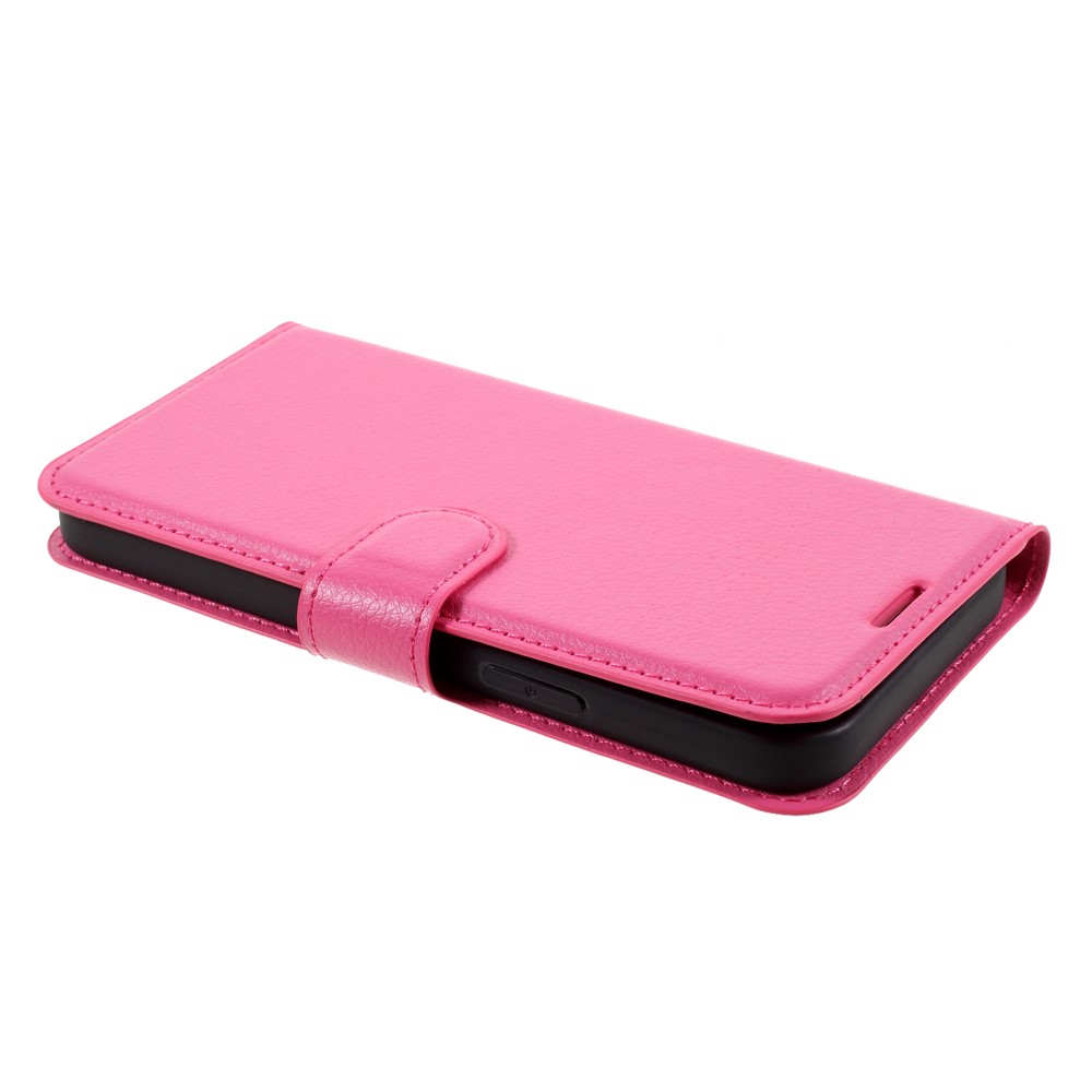 Litchi Surface Shell Leather Case with Stand for iPhone 12 Max 6.1 inch - Rose-5
