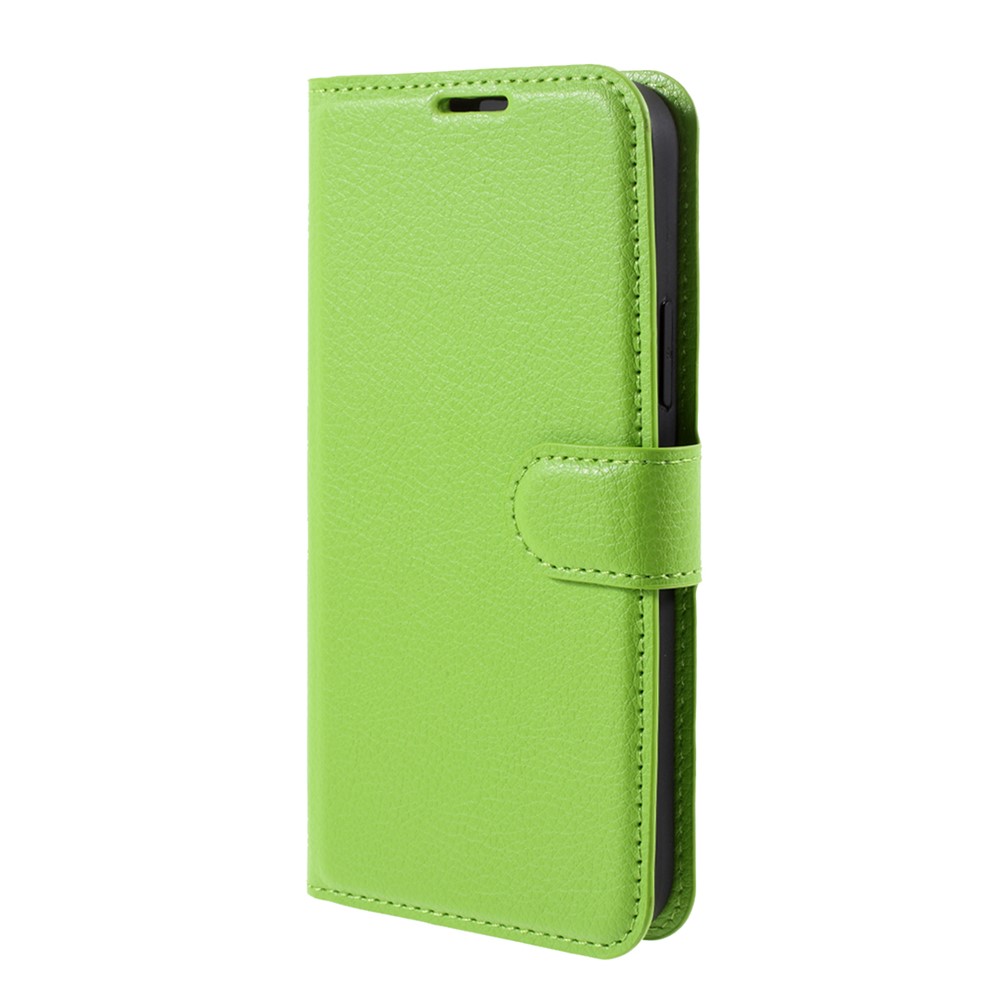 Litchi Surface Shell Leather Case with Stand for iPhone 12 Max 6.1 inch - Green-2