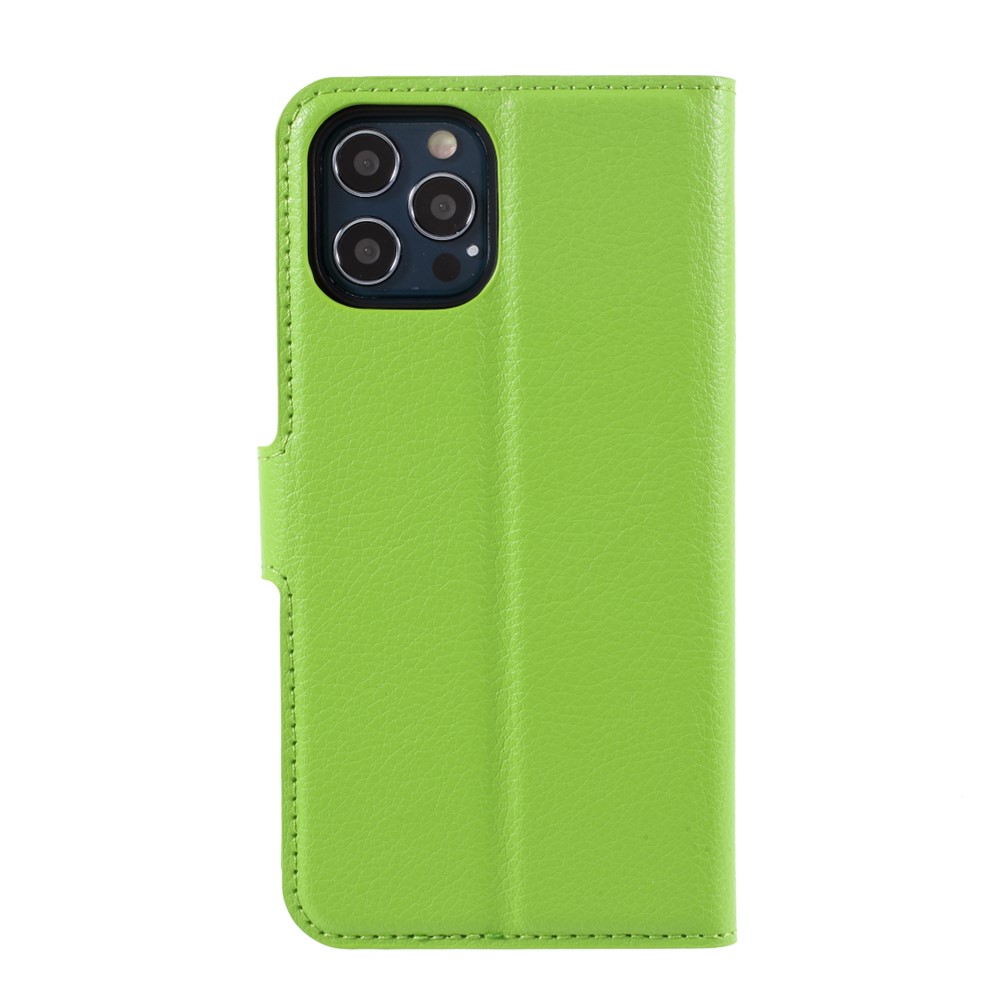 Litchi Surface Shell Leather Case with Stand for iPhone 12 Max 6.1 inch - Green-3