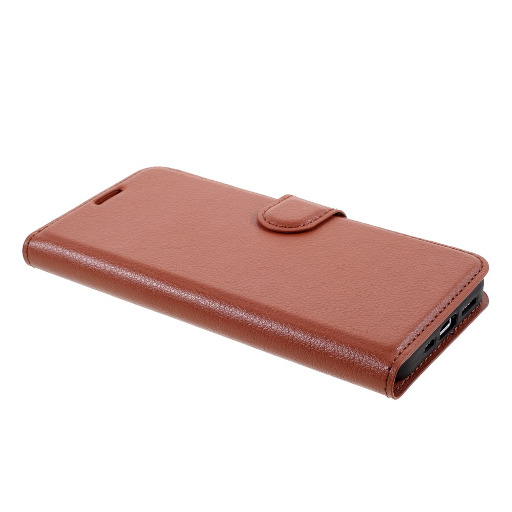 Litchi Surface Shell Leather Case with Stand for iPhone 12 Max 6.1 inch - Brown-4
