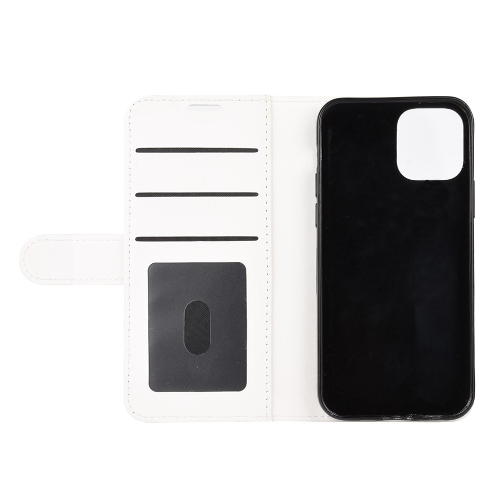 Crazy Horse Wallet Leather Stand Cell Phone Case for iPhone 12 Max 6.1 inch - White-4