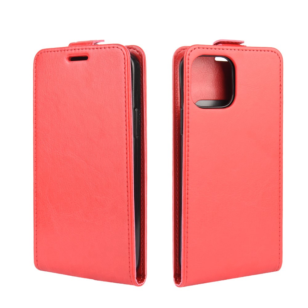 Vertical Flip Crazy Horse Leather Cell Phone Shell for iPhone 12 Max 6.1 inch - Red-2