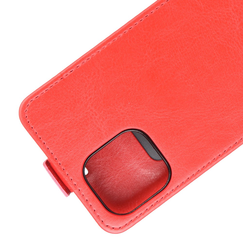 Vertical Flip Crazy Horse Leather Cell Phone Shell for iPhone 12 - Red-3