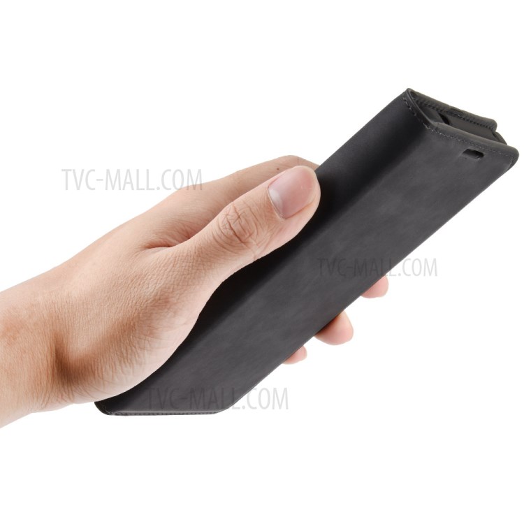 Silky Touch Leather Shell Wallet Stand Case for iPhone 12 Max 6.1 inch - Black-7