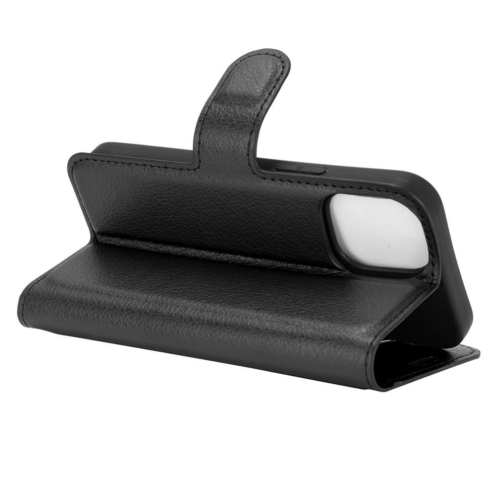 Litchi Texture Wallet Stand Leather Phone Cover for iPhone 12 5.4 inch - Black-5