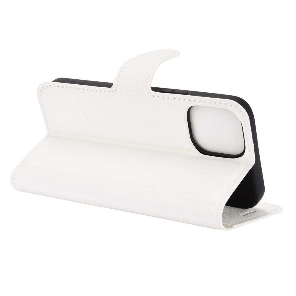 Litchi Texture Wallet Stand Leather Phone Cover for iPhone 12 5.4 inch - White-5