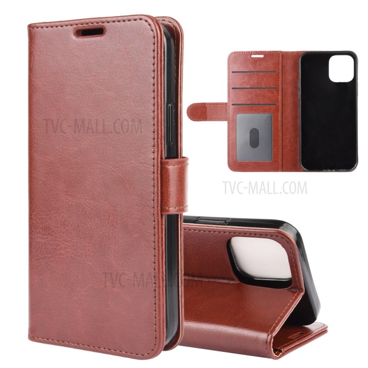 Crazy Horse Wallet Stand Leather Mobile Cover for iPhone 12 5.4 inch - Brown-2