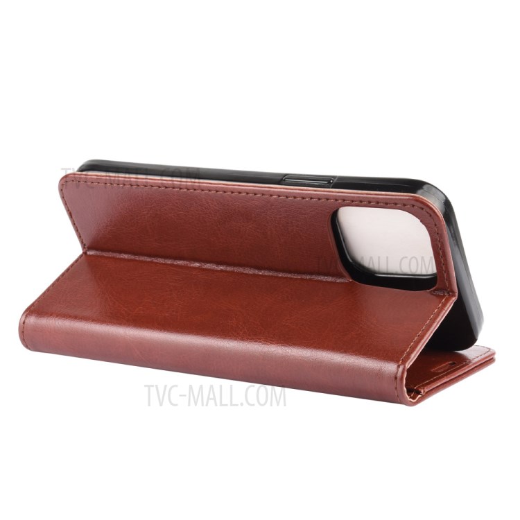 Crazy Horse Wallet Stand Leather Mobile Cover for iPhone 12 5.4 inch - Brown-6