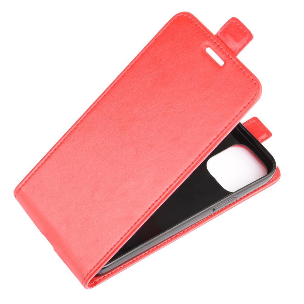 Vertical Flip Crazy Horse Leather Cell Phone Case for iPhone 12 mini - Red-4