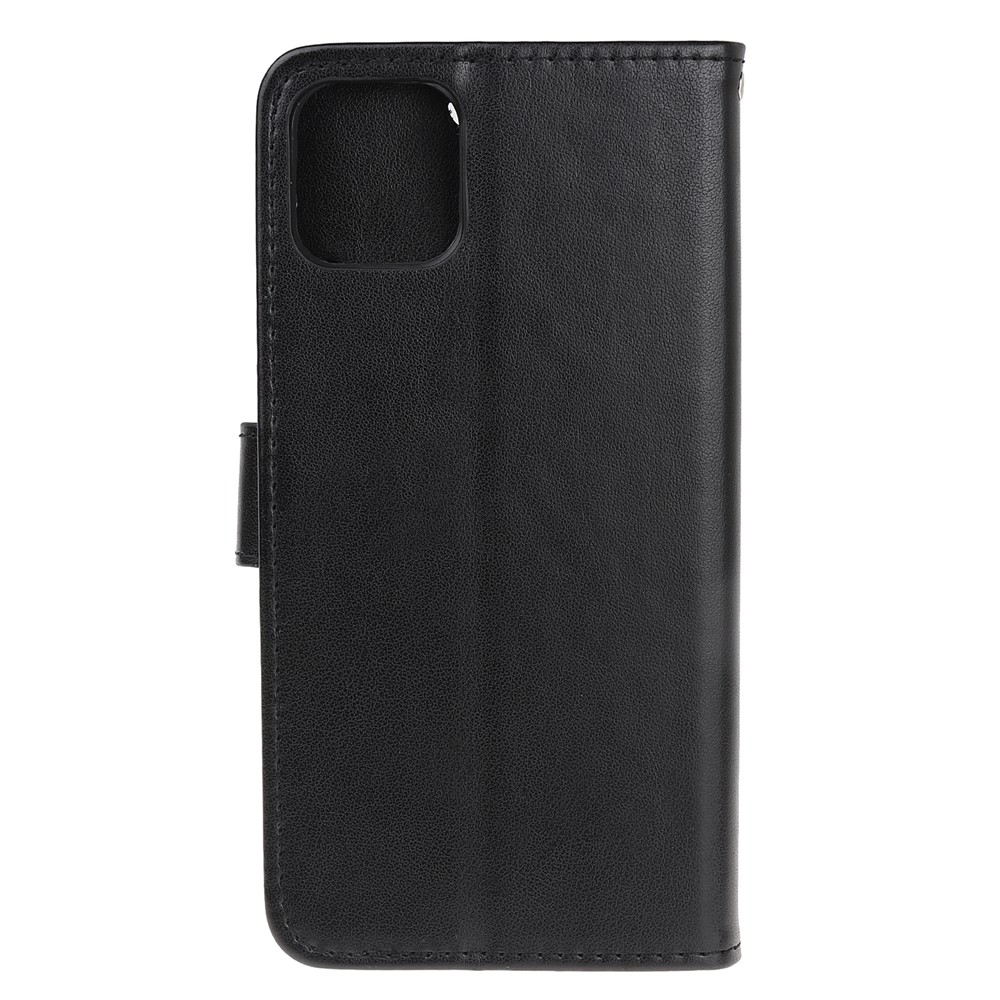 Impresión Case Protector de Cuero de Billetera de Flores de Mariposa Para Iphone 12 Mini - Negro