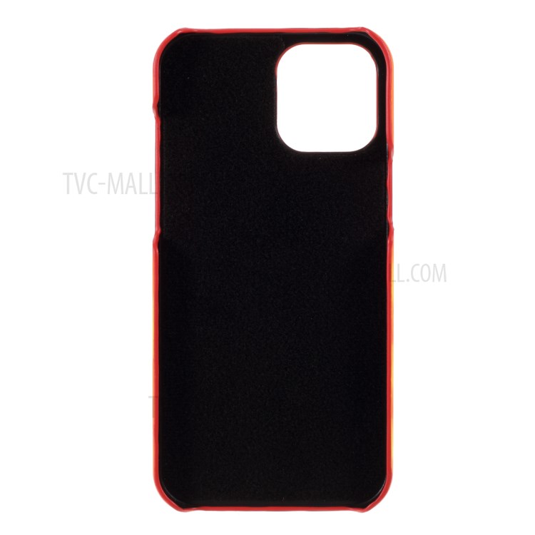 Thermal Induction Fluorescent Color Changing Leather Coated PC Mobile Shell for iPhone 12 Pro Max 6.7-inch - Orange-2