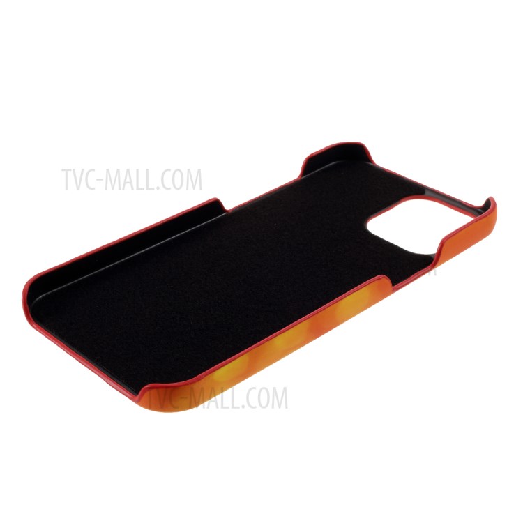 Thermal Induction Fluorescent Color Changing Leather Coated PC Mobile Shell for iPhone 12 Pro Max 6.7-inch - Orange-4