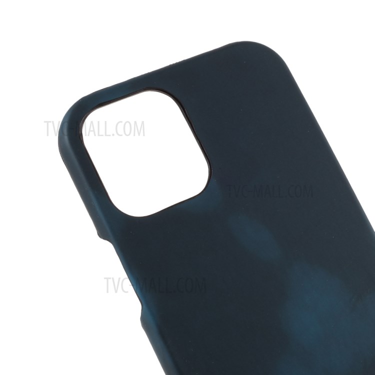 Thermal Induction Fluorescent Color Changing Leather Coated PC Mobile Shell for iPhone 12 5.4-inch - Blue-3