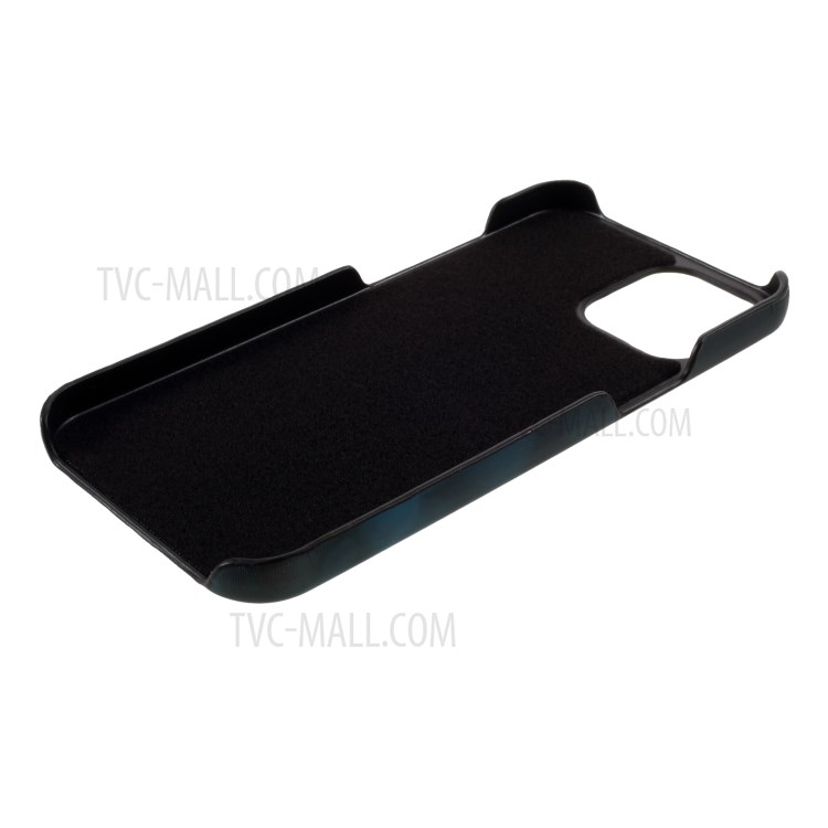 Thermal Induction Fluorescent Color Changing Leather Coated PC Mobile Shell for iPhone 12 5.4-inch - Blue-5