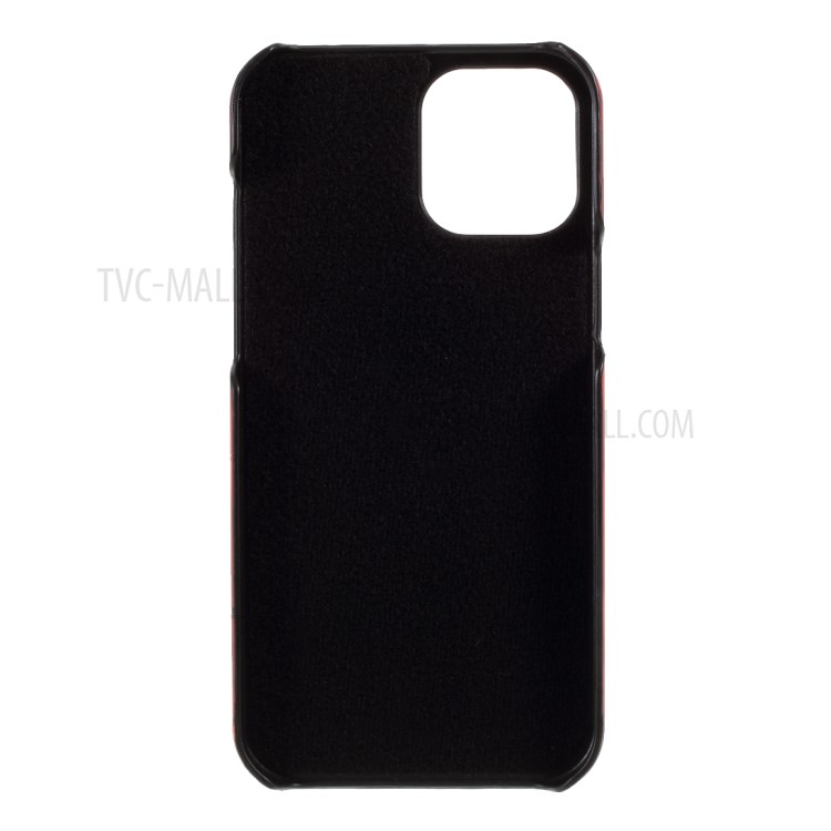 Thermal Induction Fluorescent Color Changing Leather Coated PC Mobile Shell for iPhone 12 5.4-inch - Red-2