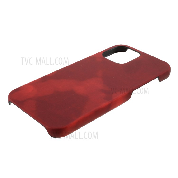 Thermal Induction Fluorescent Color Changing Leather Coated PC Mobile Shell for iPhone 12 5.4-inch - Red-3