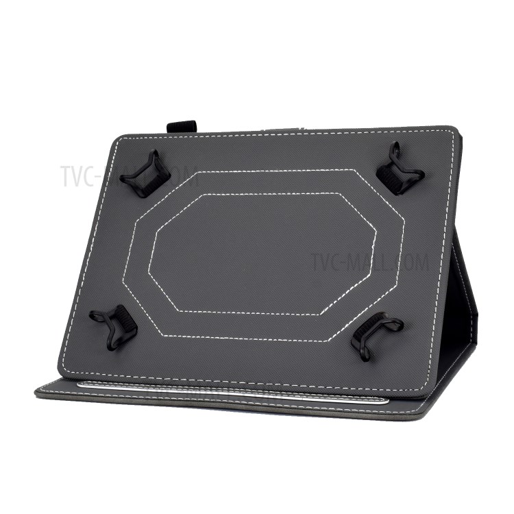 Solid Color Card Slots Stand Flip Leather Protective Shell for 7-inch Tablets - Black-5
