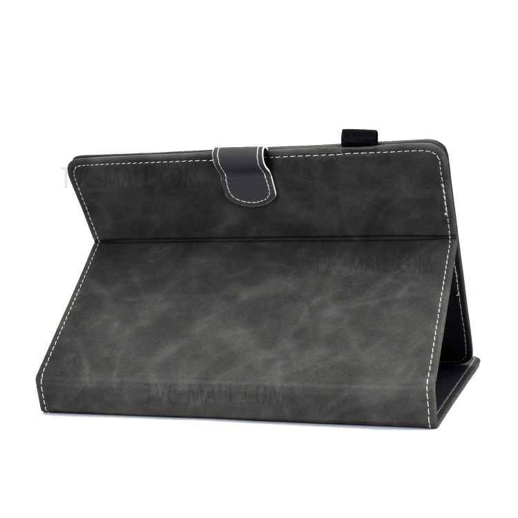 Solid Color Card Slots Stand Flip Leather Protective Shell for 7-inch Tablets - Black-6