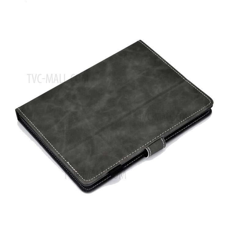 Solid Color Card Slots Stand Flip Leather Protective Shell for 7-inch Tablets - Black-8