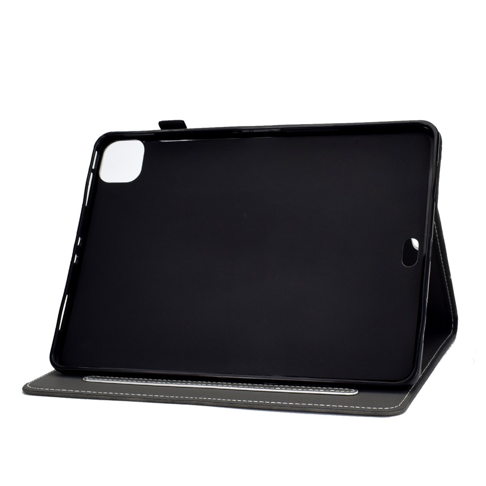 Slot a Colori Solidi Stip Flip Leather Protective Shell Per Ipad Pro 11 Pollici (2020) / Ipad Pro 11 Pollici (2018) - Nero