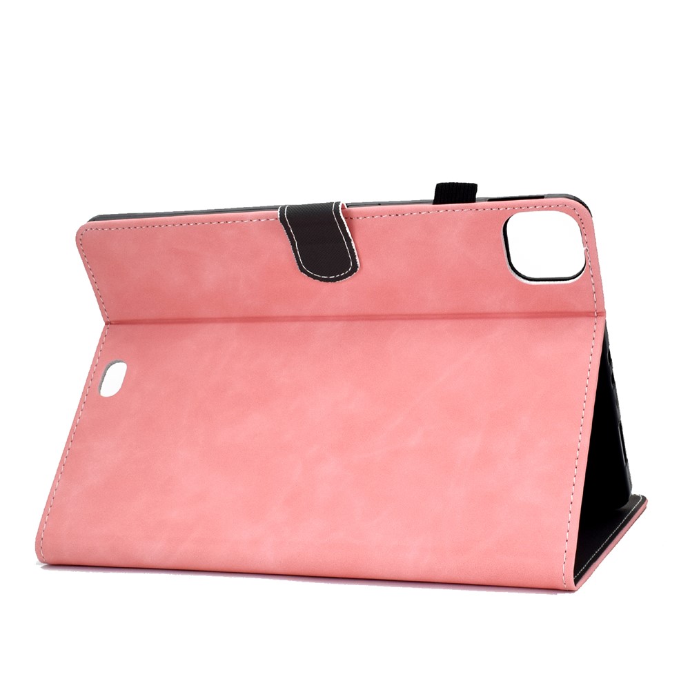 Solid Color Card Slots Stand Flip Leather Protective Shell for iPad Pro 11-inch (2020) / iPad Pro 11-inch (2018) - Pink-5