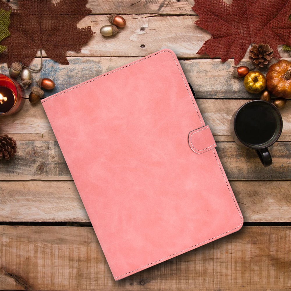 Solid Color Card Slots Stand Flip Leather Protective Cover for iPad 10.2 (2020) (2019) / iPad Air 10.5 inch (2019) - Pink-9