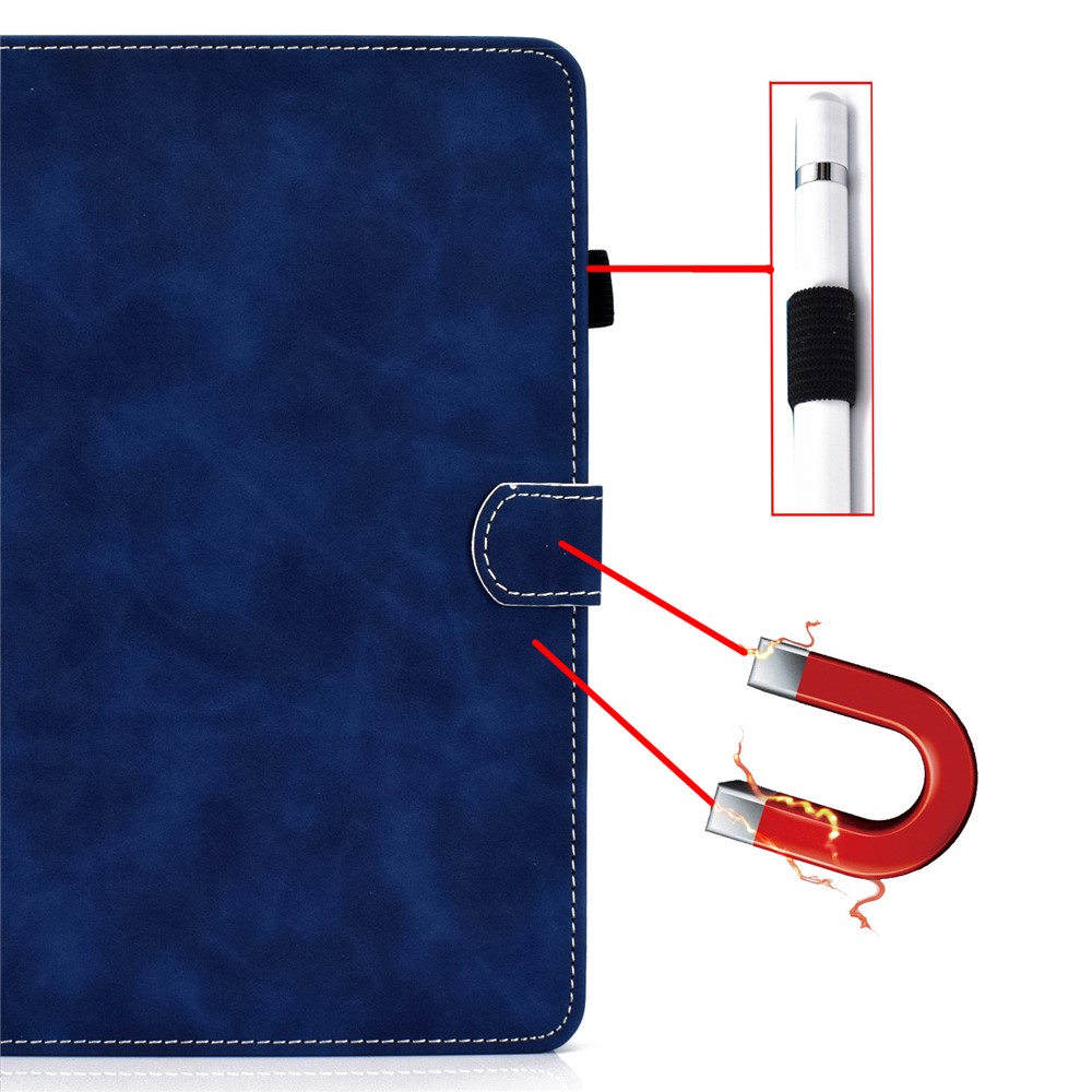 Slots de Carte de Couleur Unie Couverture de Protection en Cuir Flip Pour Ipad 10.2 (2021) / (2020) / (2019) / iPad Air 10,5 Pouces (2019) - Bleu