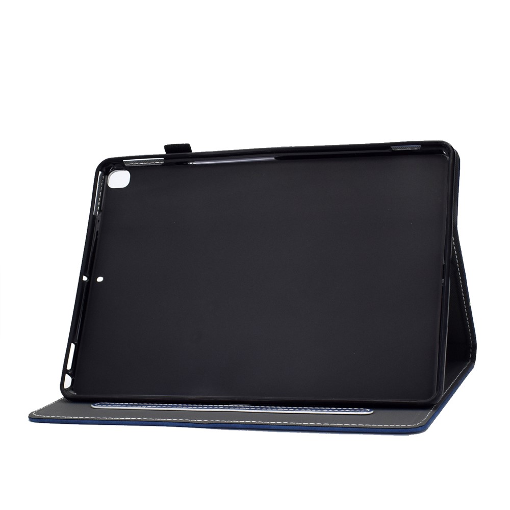 Slot a Colori Solido Supporto Per la Pelle di Capovolgimento Per Ipad 10.2 (2021)/(2020)/(2019) / iPad Air 10,5 Pollici (2019) - Blu