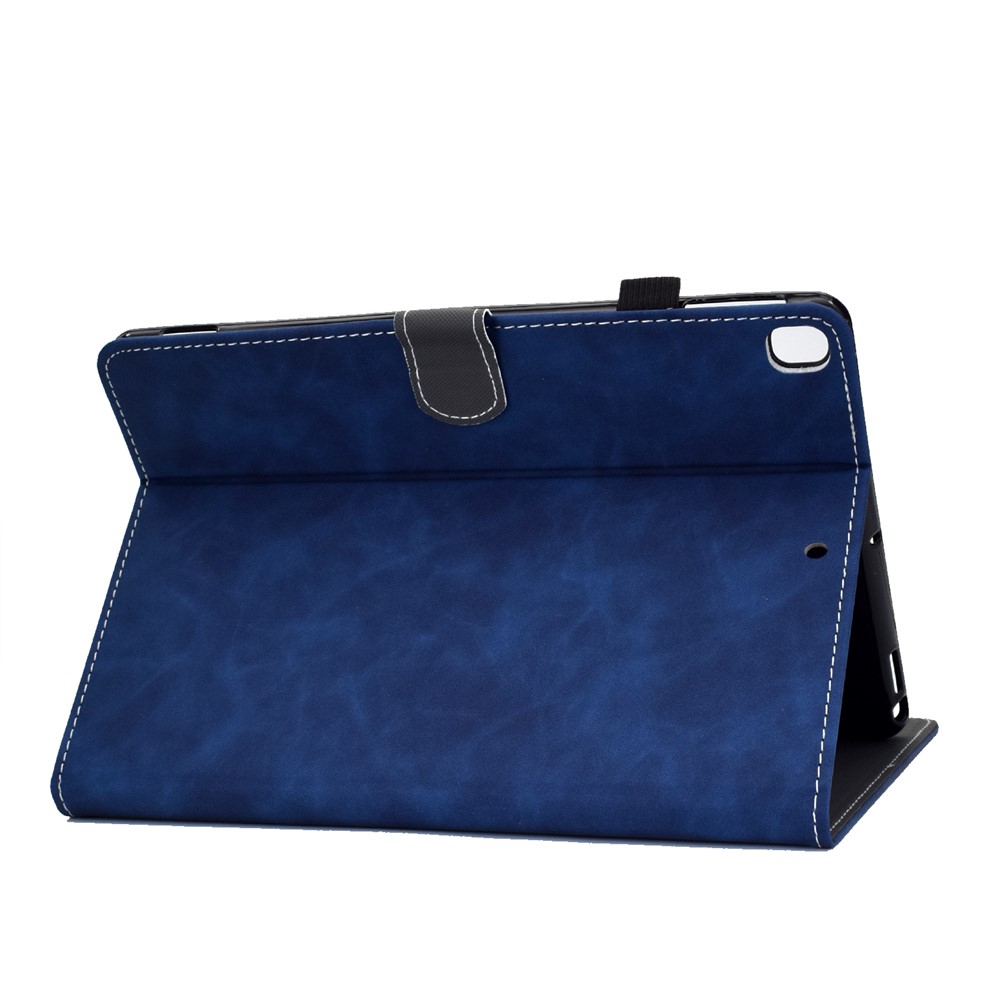 Slots de Carte de Couleur Unie Couverture de Protection en Cuir Flip Pour Ipad 10.2 (2021) / (2020) / (2019) / iPad Air 10,5 Pouces (2019) - Bleu