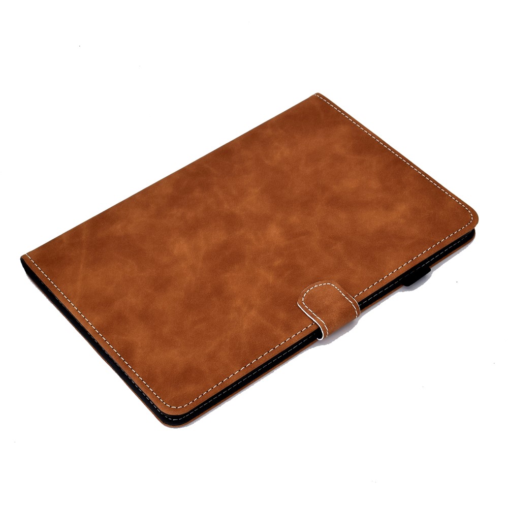 Solid Color Rangujas Soporte de Cuero Flip Cubierta Protectora Para Ipad 10.2 (2021)/(2020)/(2019) / iPad Air 10.5 Pulgadas (2019) - Marrón