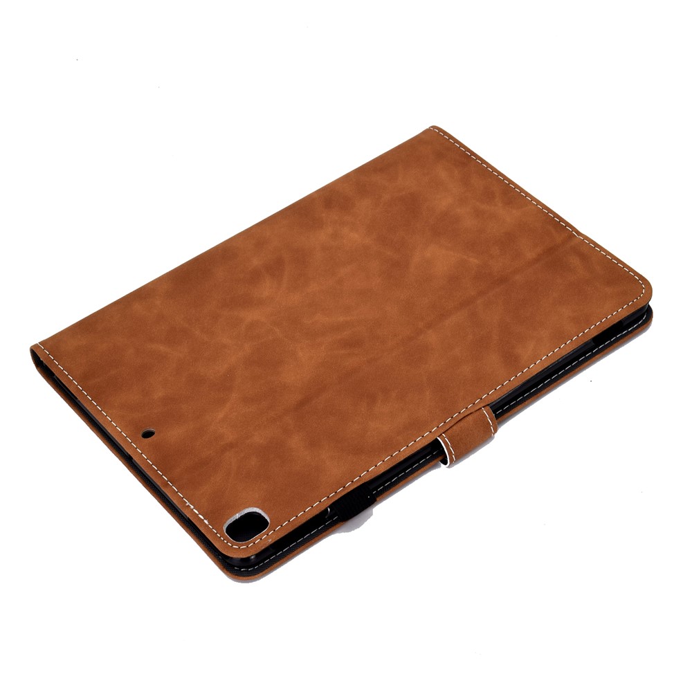 Solid Color Card Slots Stand Flip Leder Schutzabdeckung Für Ipad 10.2 (2021)/(2020)/(2019) / iPad Air 10.5 Zoll (2019) - Braun