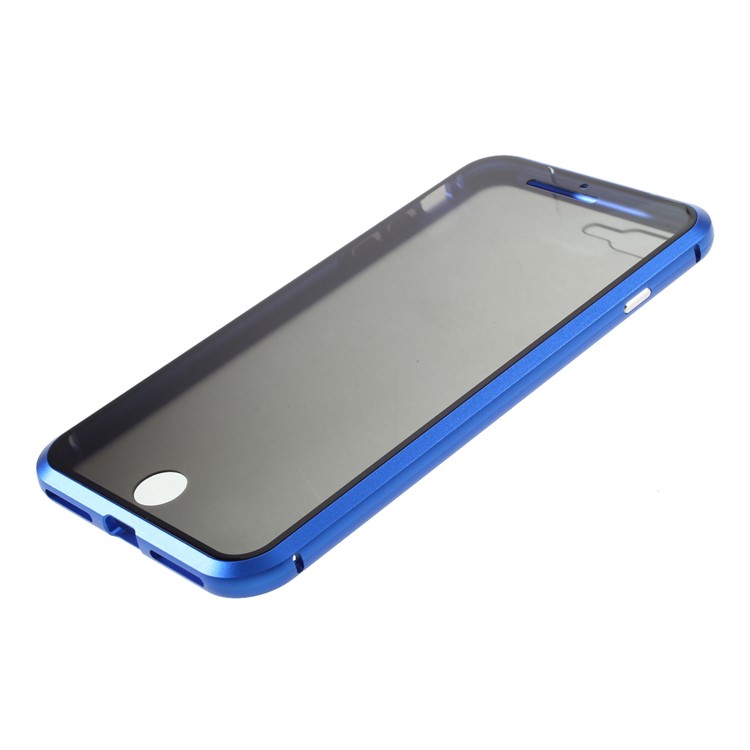 Magnetic Metal Frame + Double-sided Tempered Glass Anti-peep Case for iPhone 7 Plus/8 Plus 5.5 inch - Blue-6