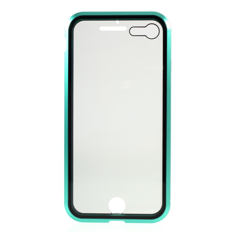 Magnetic Metal Frame + Double-sided Tempered Glass Anti-peep Cover for iPhone 7/8/SE (2nd Generation) - Green-3