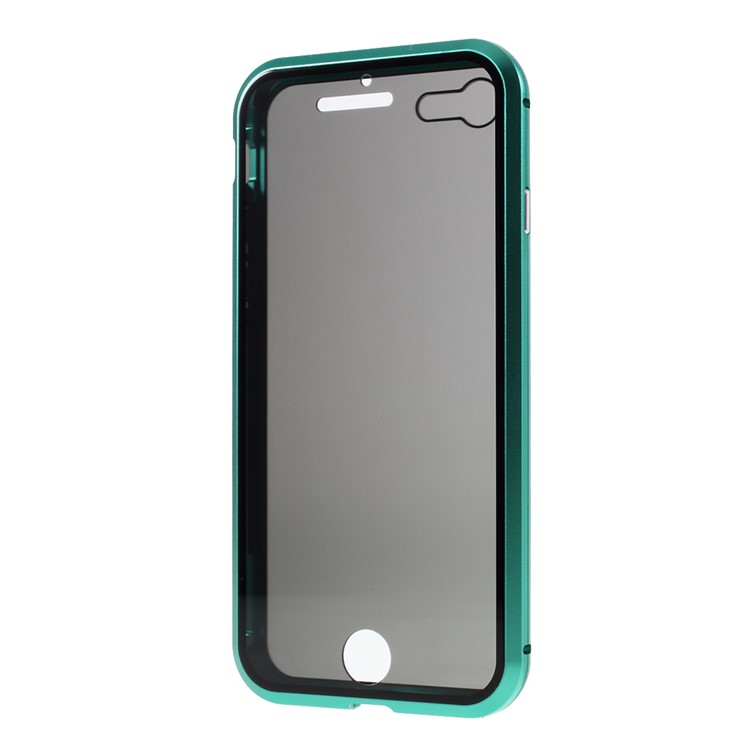 Magnetic Metal Frame + Double-sided Tempered Glass Anti-peep Cover for iPhone 7/8/SE (2nd Generation) - Green-4