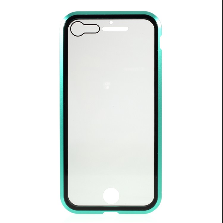 Magnetic Metal Frame + Double-sided Tempered Glass Anti-peep Cover for iPhone 7/8/SE (2nd Generation) - Green-5